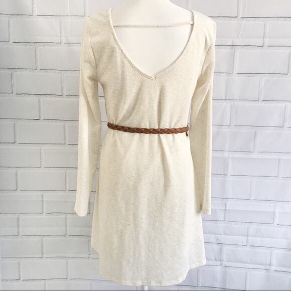 BoBel Ivory Longsleeve Embroidered/Crochet Design Dress Size Medium - Picture 5 of 8